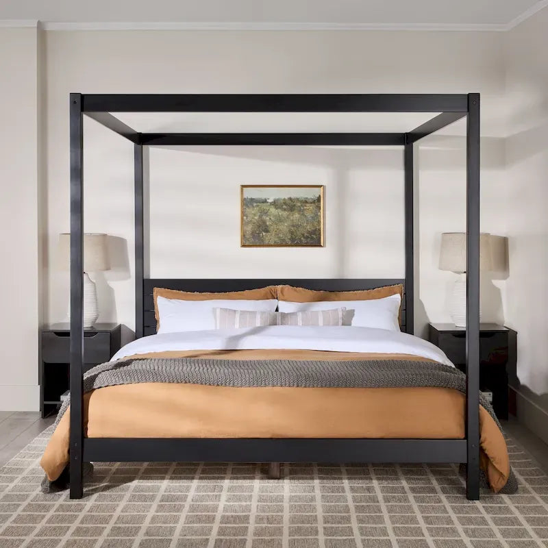Struttura letto king minimalista a baldacchino