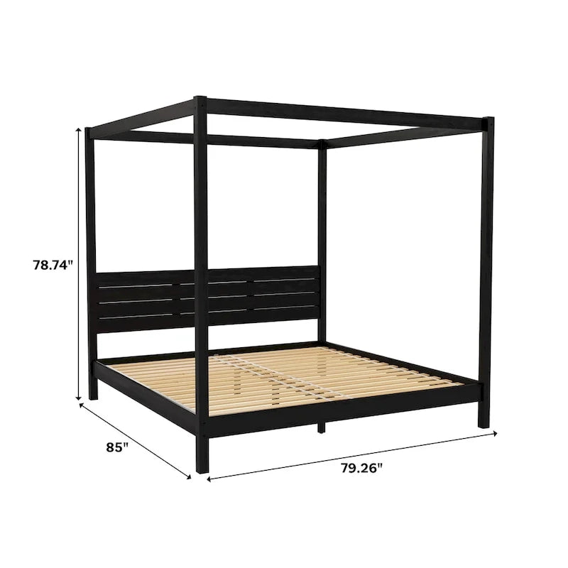 Struttura letto king minimalista a baldacchino