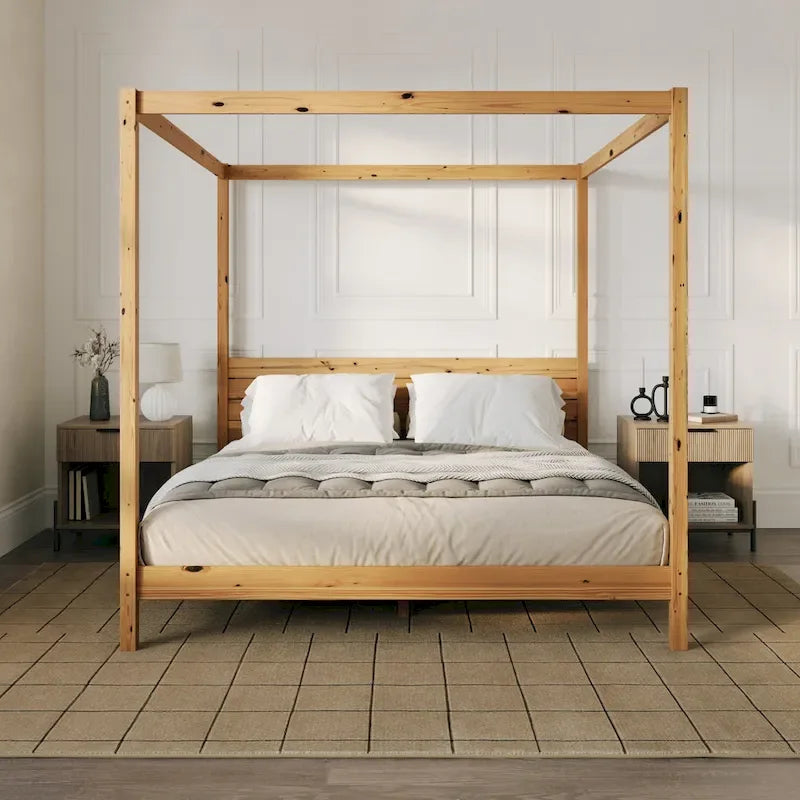 Struttura letto king minimalista a baldacchino