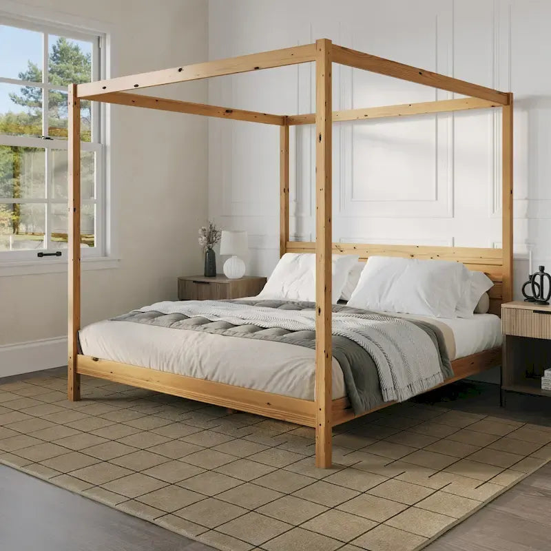Struttura letto king minimalista a baldacchino