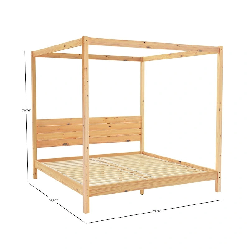 Struttura letto king minimalista a baldacchino