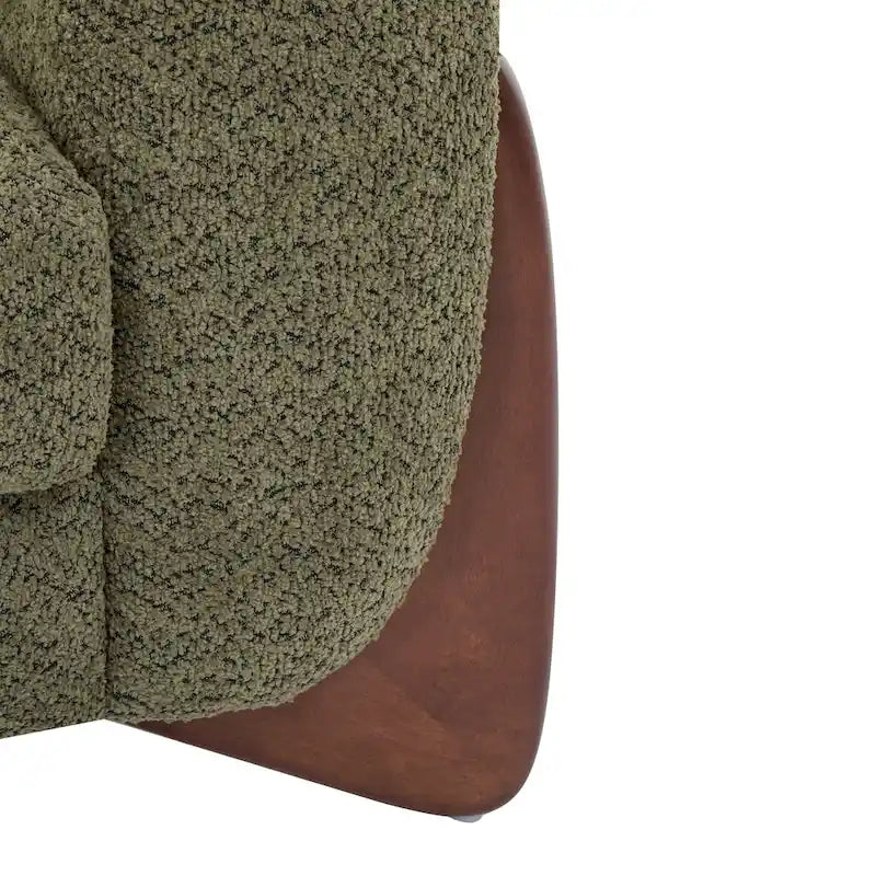Cremefarbenes Bouclé-Loveseat mit Beinen aus Birkenholz