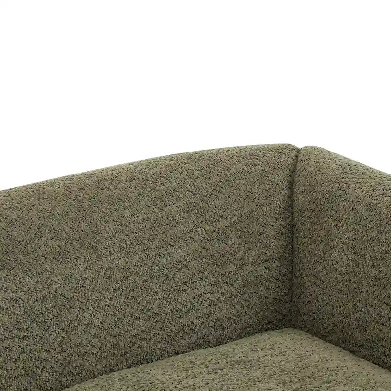 Cremefarbenes Bouclé-Loveseat mit Beinen aus Birkenholz