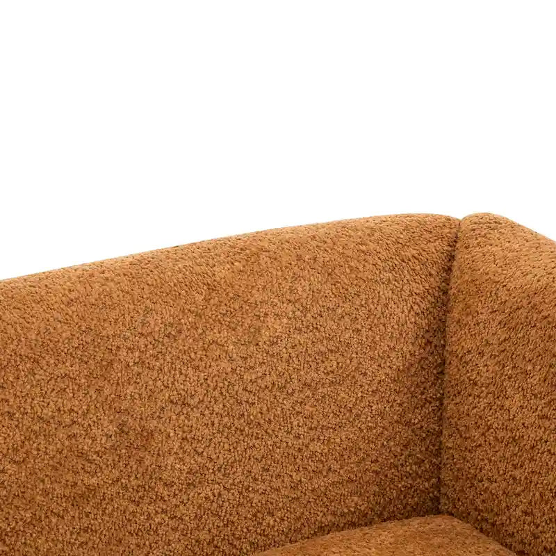 Cremefarbenes Bouclé-Loveseat mit Beinen aus Birkenholz