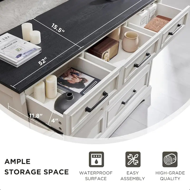 Kommoden im Landhausstil mit 9 Schubladen für das Schlafzimmer, Holzkommode