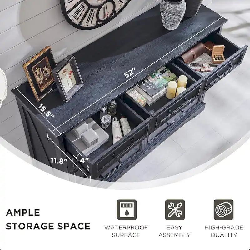 Kommoden im Landhausstil mit 9 Schubladen für das Schlafzimmer, Holzkommode