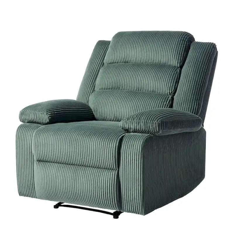 Moderner manueller Cord-Relaxsessel, verstellbarer Loungesessel mit breiten Armlehnen