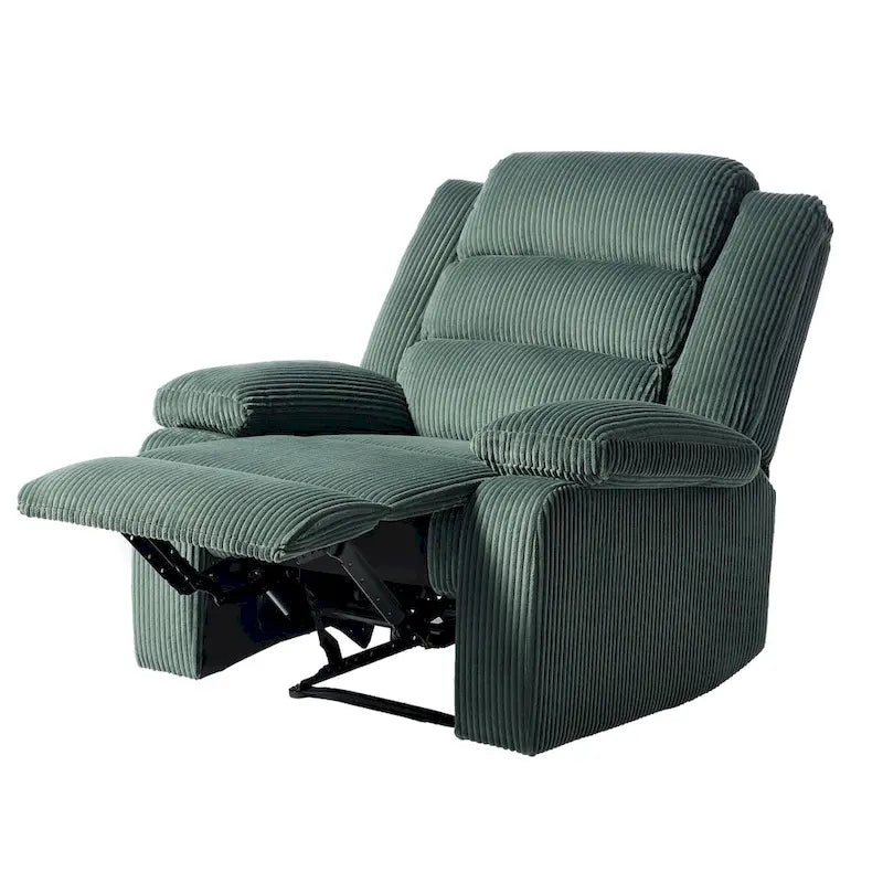 Moderner manueller Cord-Relaxsessel, verstellbarer Loungesessel mit breiten Armlehnen