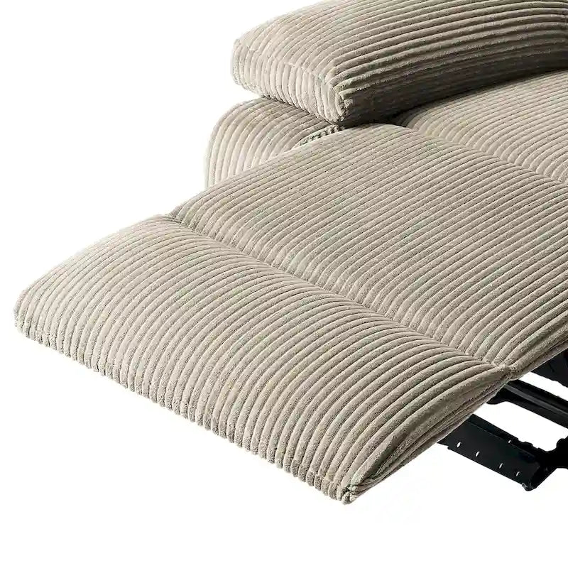 Moderner manueller Cord-Relaxsessel, verstellbarer Loungesessel mit breiten Armlehnen