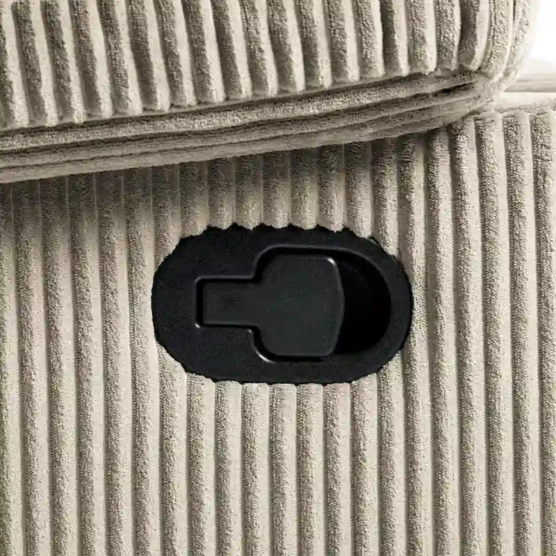 Moderner manueller Cord-Relaxsessel, verstellbarer Loungesessel mit breiten Armlehnen