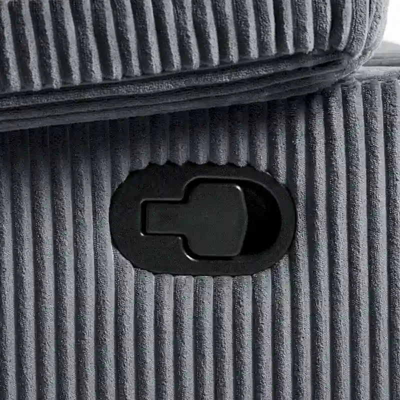 Moderner manueller Cord-Relaxsessel, verstellbarer Loungesessel mit breiten Armlehnen