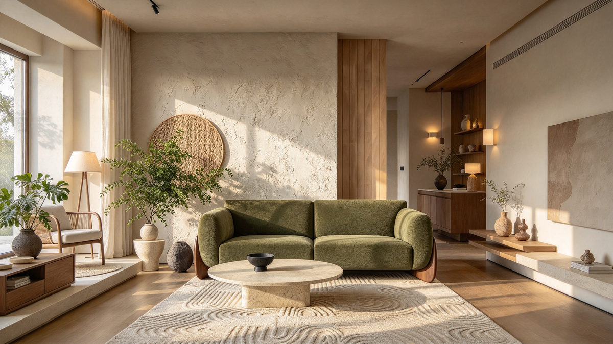 Cremefarbenes Bouclé-Loveseat mit Beinen aus Birkenholz