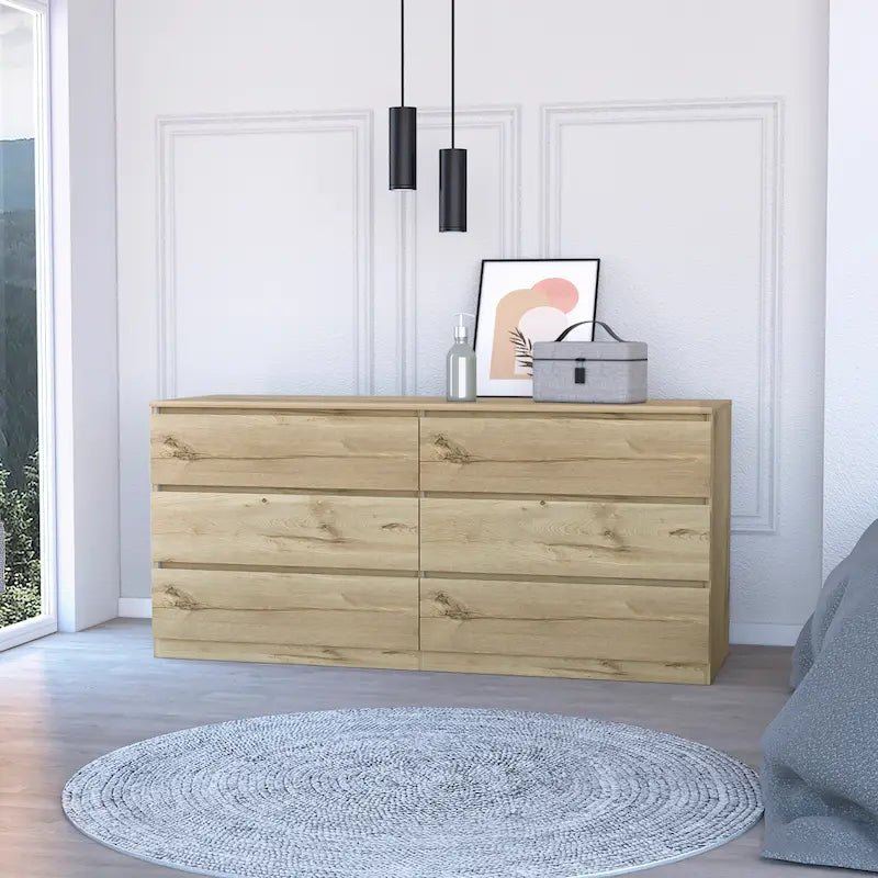 Moderate Kommode mit 6 Schubladen und Metallschienen