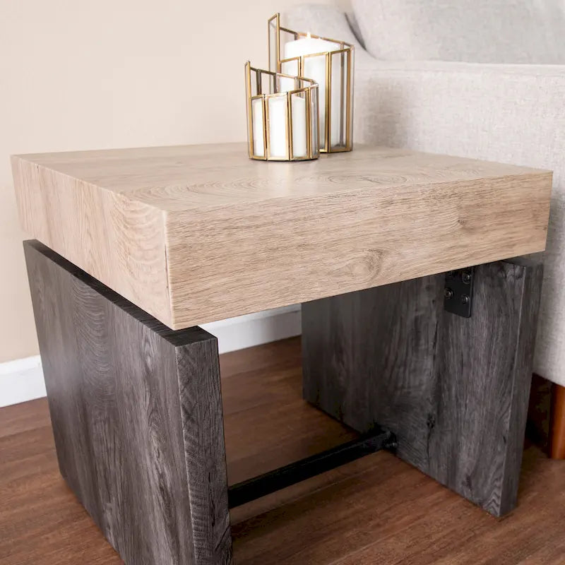 Table d’appoint carrée bicolore