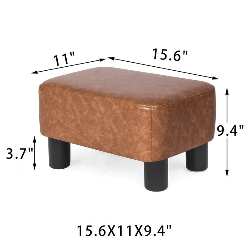 Petit repose-pieds rectangulaire en similicuir PU