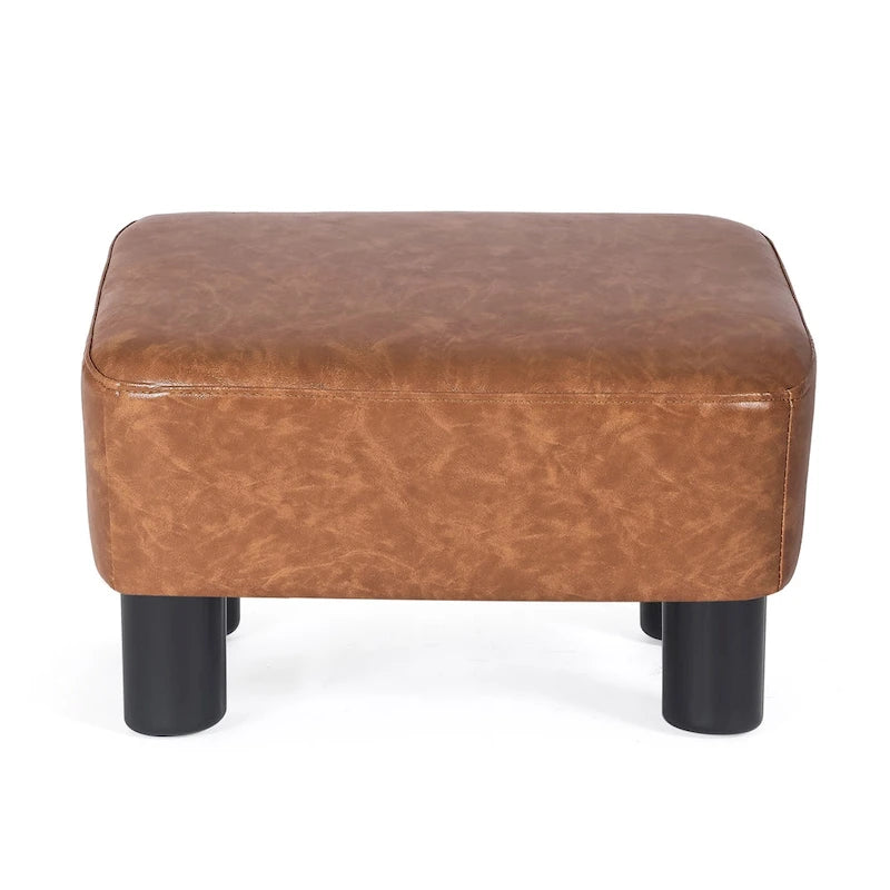 Petit repose-pieds rectangulaire en similicuir PU