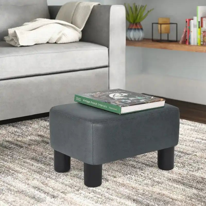 Petit repose-pieds rectangulaire en similicuir PU