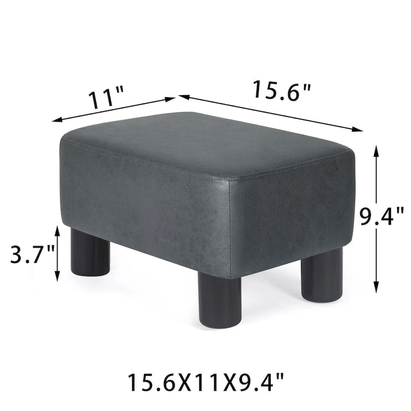 Petit repose-pieds rectangulaire en similicuir PU