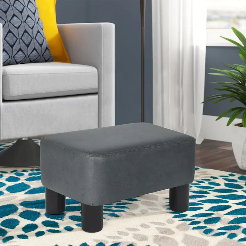 Petit repose-pieds rectangulaire en similicuir PU