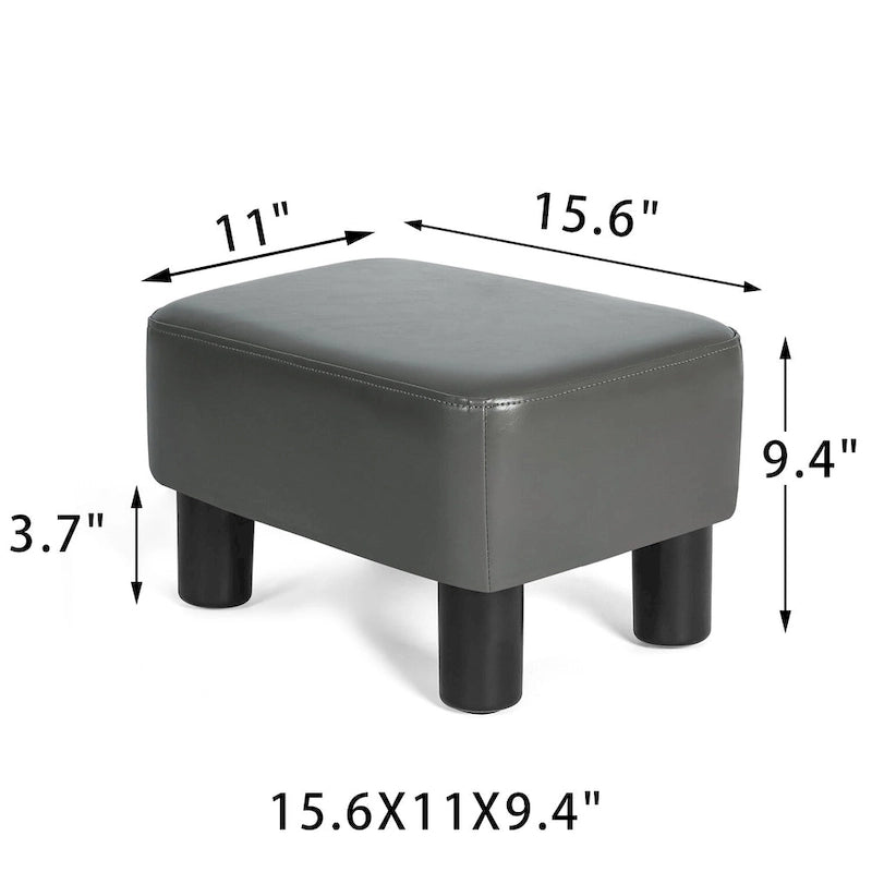 Petit repose-pieds rectangulaire en similicuir PU