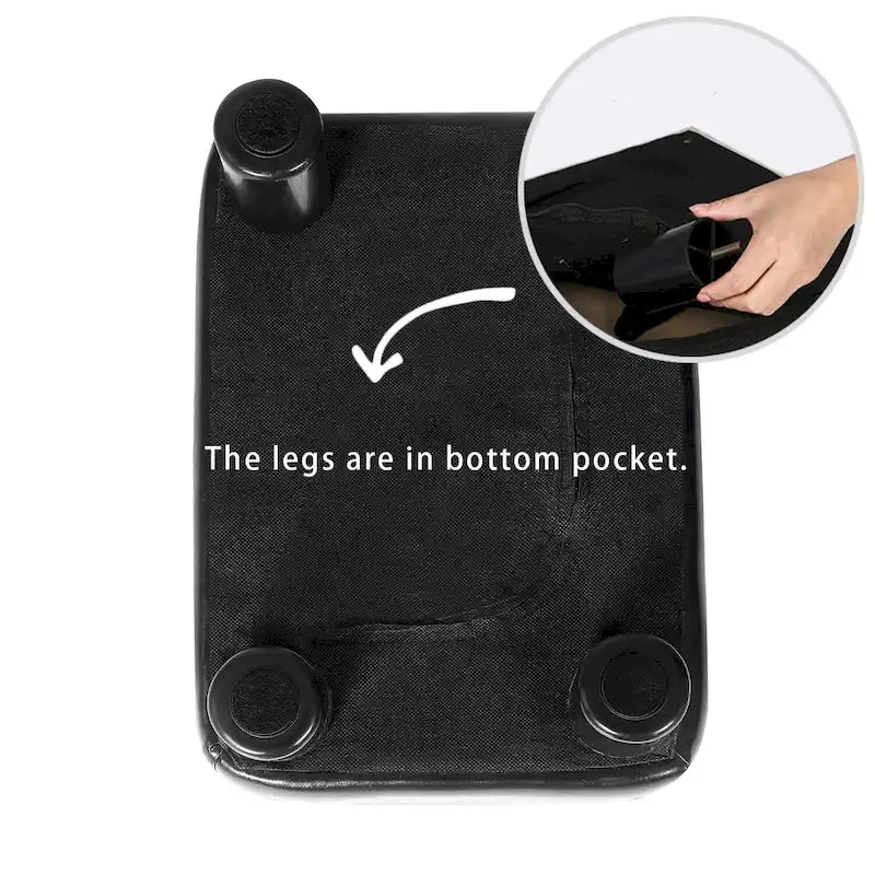 Petit repose-pieds rectangulaire en similicuir PU