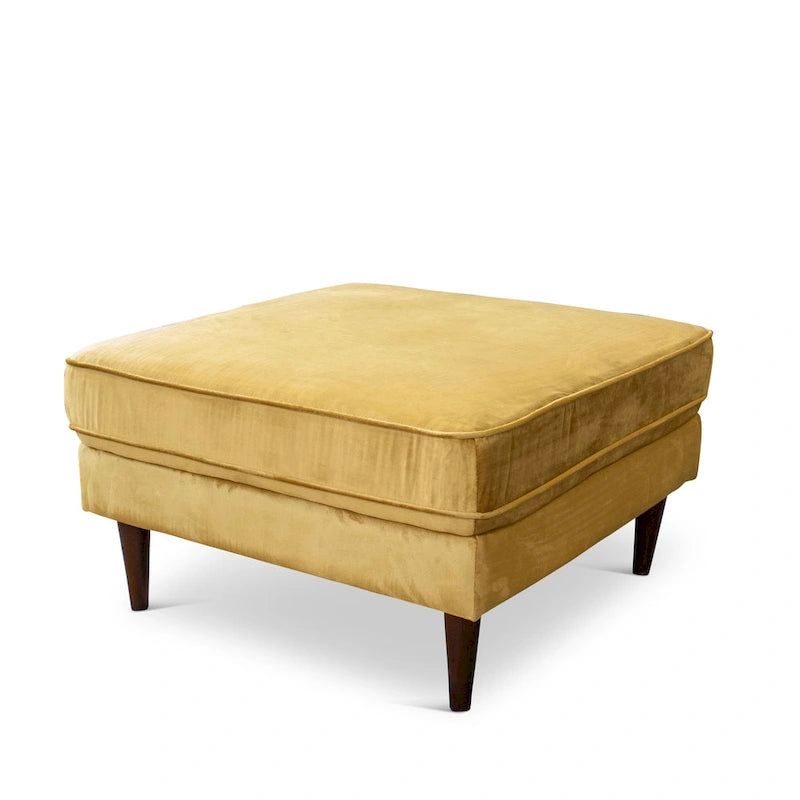 Quadratischer Samtottoman im Mid-Century-Modern-Stil