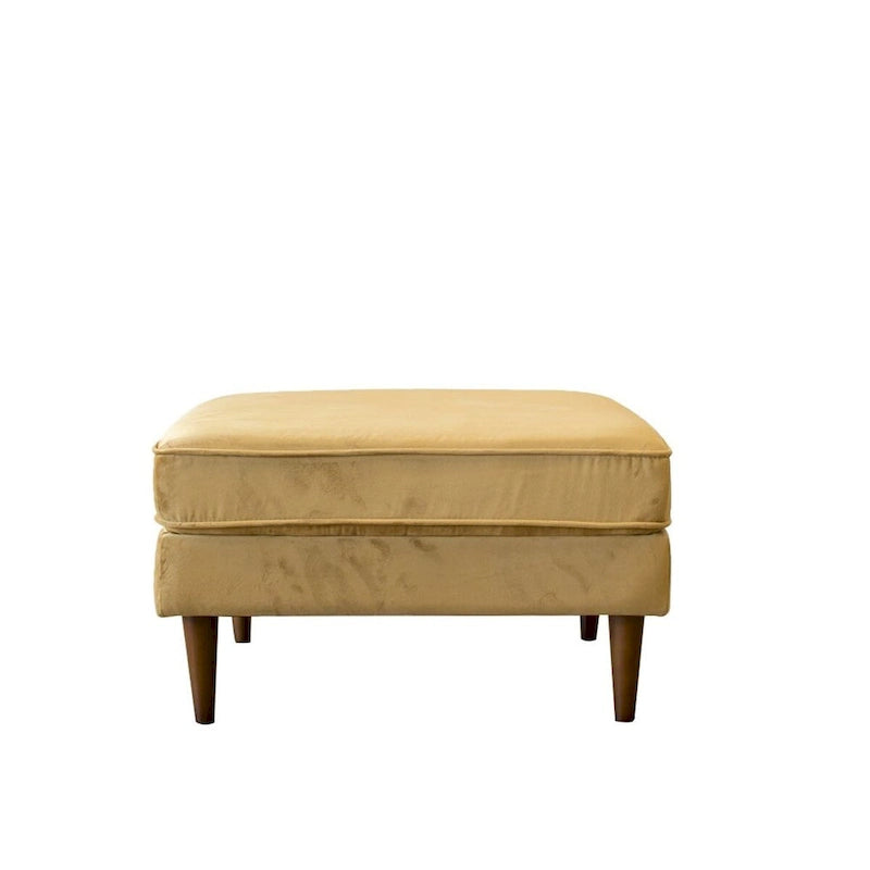 Quadratischer Samtottoman im Mid-Century-Modern-Stil