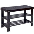 Bamboo Shoe Rack Bench 3 Tier Shoe Organizer Storage Shelf