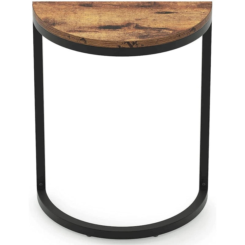 Halbrunder Beistelltisch, schmaler Beistelltisch, schlanker C-Tisch für Sofa und Couch