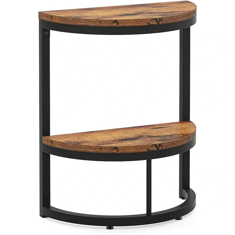 Halbrunder Beistelltisch, schmaler Beistelltisch, schlanker C-Tisch für Sofa und Couch