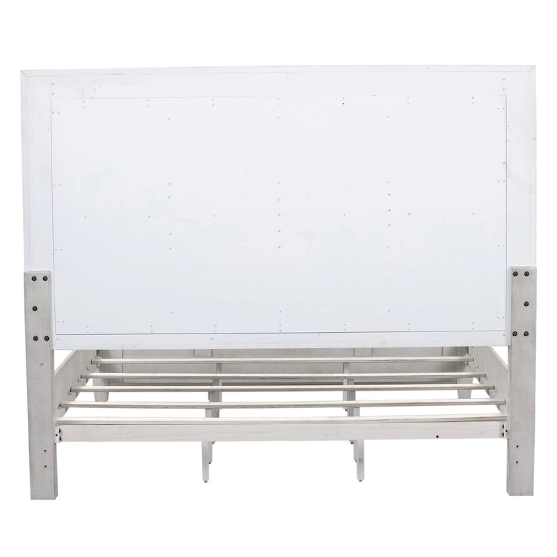 Decoratief hoofdbord voor een King-bed in antiek wit