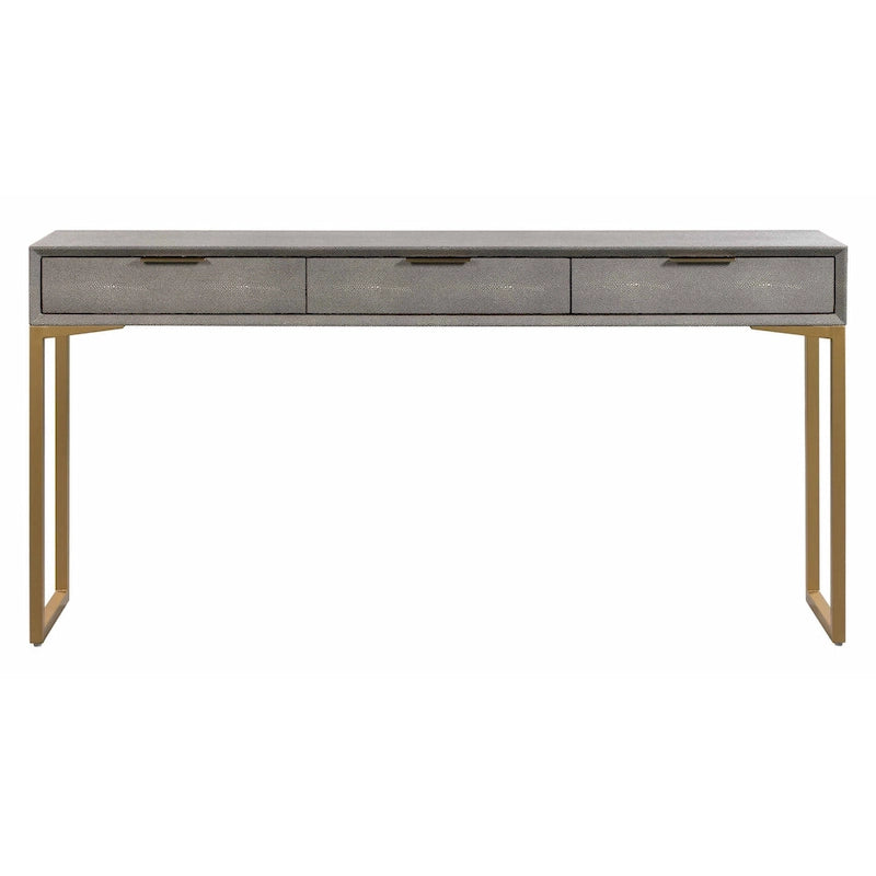 Consolle effetto shagreen testurizzato con tre cassetti