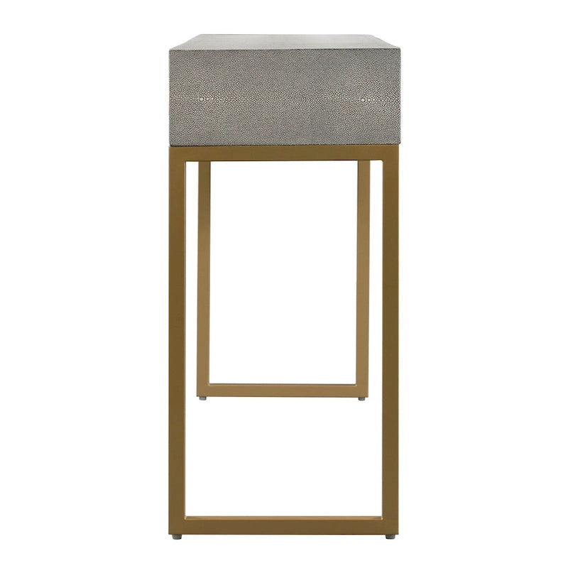 Consolle effetto shagreen testurizzato con tre cassetti