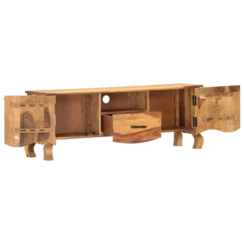 Mobile TV in legno massello con ante e cassetto