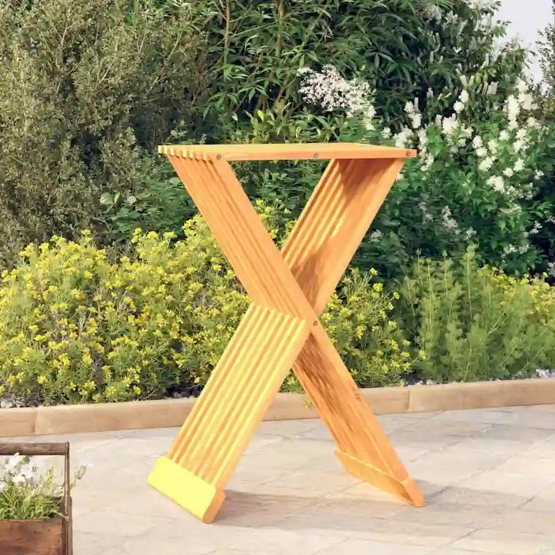 vidaXL Folding Stool 15.7x12.8x27.6 Solid Wood Teak