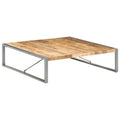 Industriële salontafel van massief hout met stalen poten