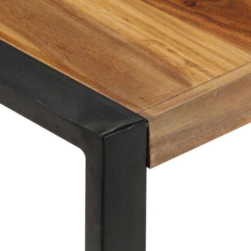 Industriële salontafel van massief hout met stalen poten