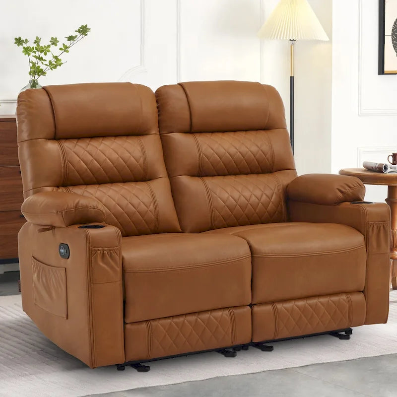 Elektrisch verstelbare loveseat met warmte, trilling en USB-poorten