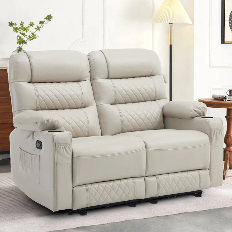 Elektrisch verstelbare loveseat met warmte, trilling en USB-poorten