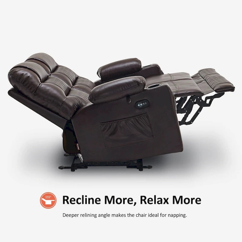 Elektrisch verstelbare loveseat met warmte, trilling en USB-poorten