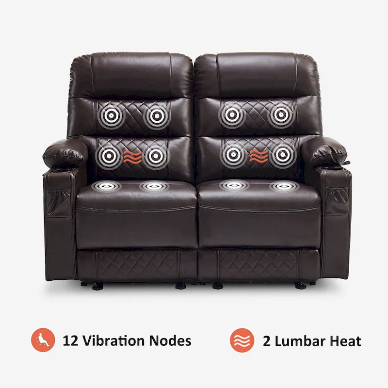 Elektrisch verstelbare loveseat met warmte, trilling en USB-poorten