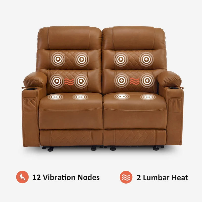 Elektrisch verstelbare loveseat met warmte, trilling en USB-poorten