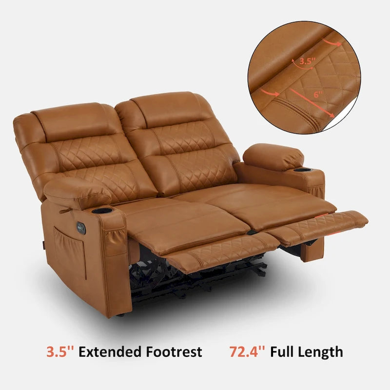 Elektrisch verstelbare loveseat met warmte, trilling en USB-poorten