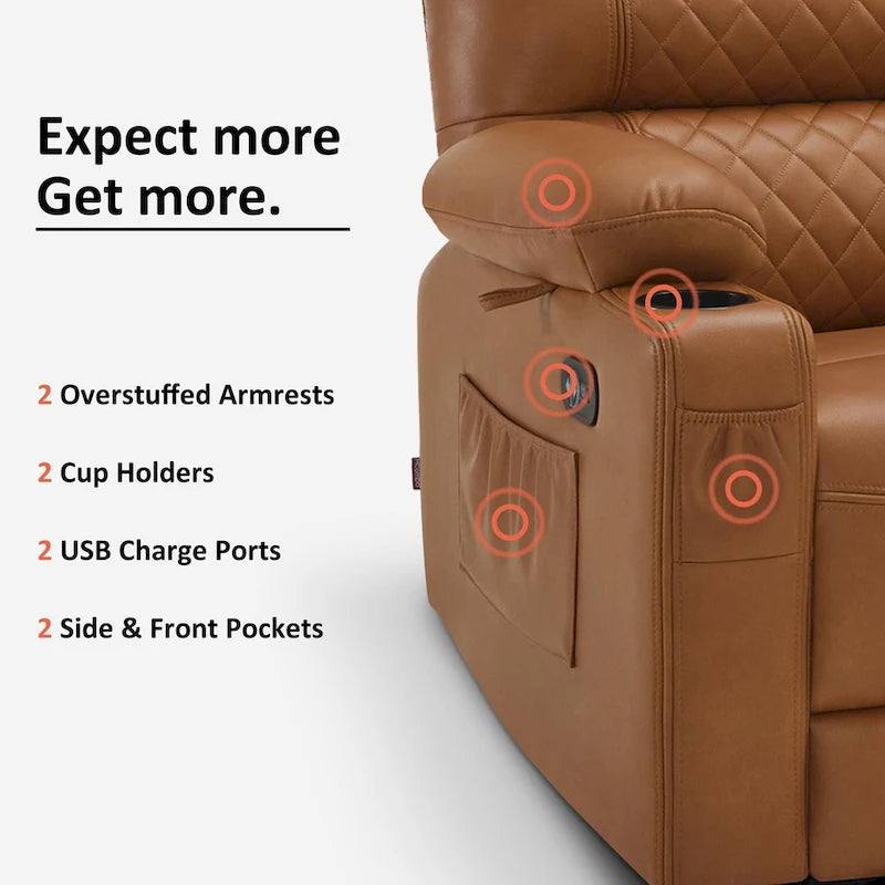 Elektrisch verstelbare loveseat met warmte, trilling en USB-poorten