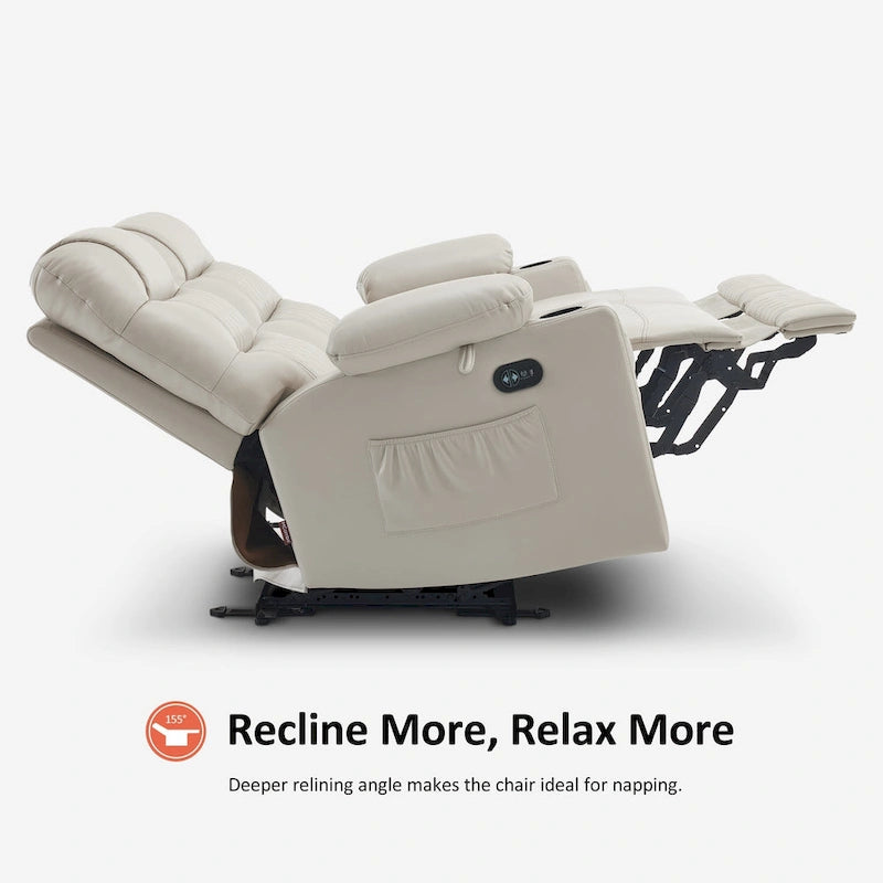 Elektrisch verstelbare loveseat met warmte, trilling en USB-poorten