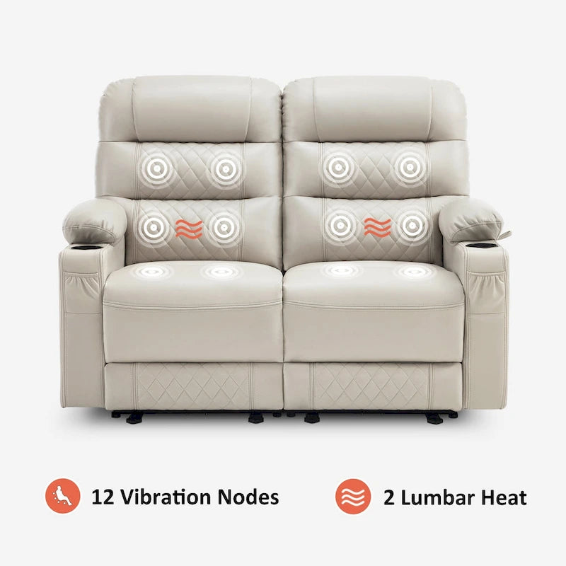 Elektrisch verstelbare loveseat met warmte, trilling en USB-poorten