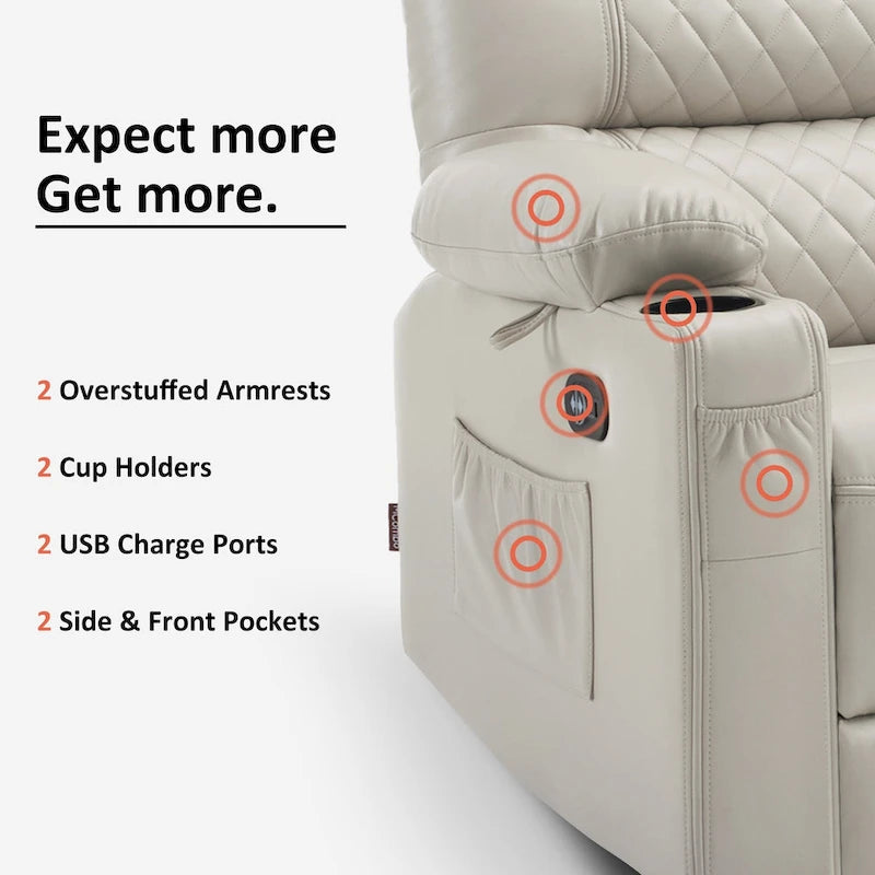 Elektrisch verstelbare loveseat met warmte, trilling en USB-poorten