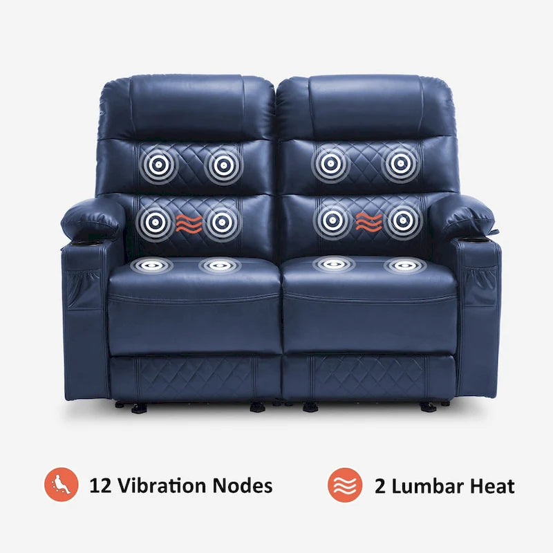 Elektrisch verstelbare loveseat met warmte, trilling en USB-poorten