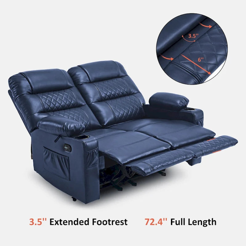Elektrisch verstelbare loveseat met warmte, trilling en USB-poorten