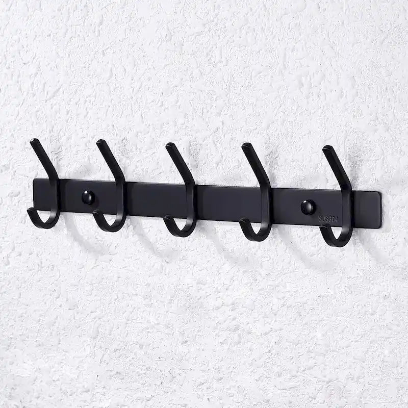 Hakenleiste für Bademäntel und Handtücher mit 5 Haken fürs Badezimmer